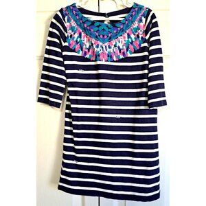 Lilly Pulitzer Girl's 6-7 3/4 Sleeve Multicolor Striped A-Line Dress
